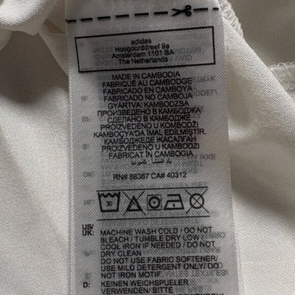 Adidas Womens Small Essentials 3-Stripes T-Shirt White Athletic Performance Tee - Picture 4 of 7